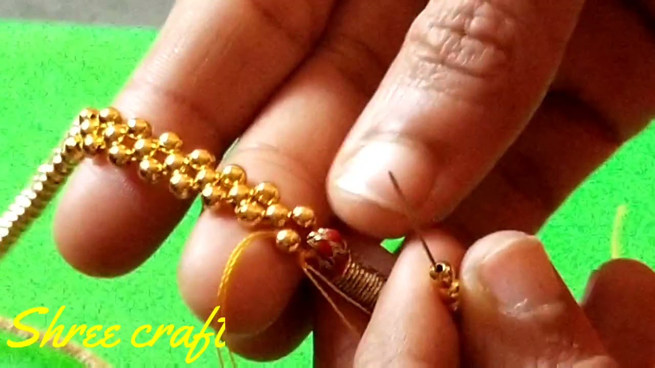 Gajara thushi making at home maharastiyan traditional jewellry bead necklace bead work
