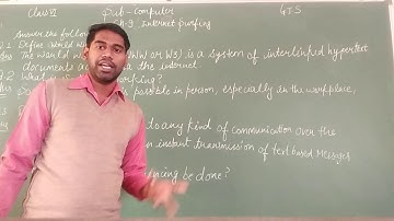 Class 6 II Computer II Ch 9 Internet Suffering Book exercise