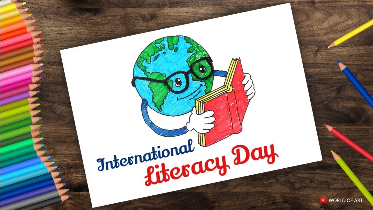 International Literacy Day Drawing/अन्तराष्ट्रीय साक्षरता दिवस पर चित्र/Draw  Literacy day drawing - YouTube