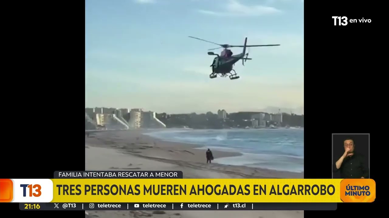 Tres personas mueren ahogadas en Algarrobo tras intentar rescatar a menor
