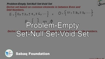 Problem-Empty Set-Null Set-Void Set, Math Lecture | Sabaq.pk