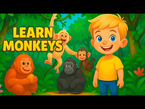 Детский обучающий мультик - КАКИЕ БЫВАЮТ ОБЕЗЬЯНЫ? (WHAT KIND OF MONKEYS ARE THERE?)