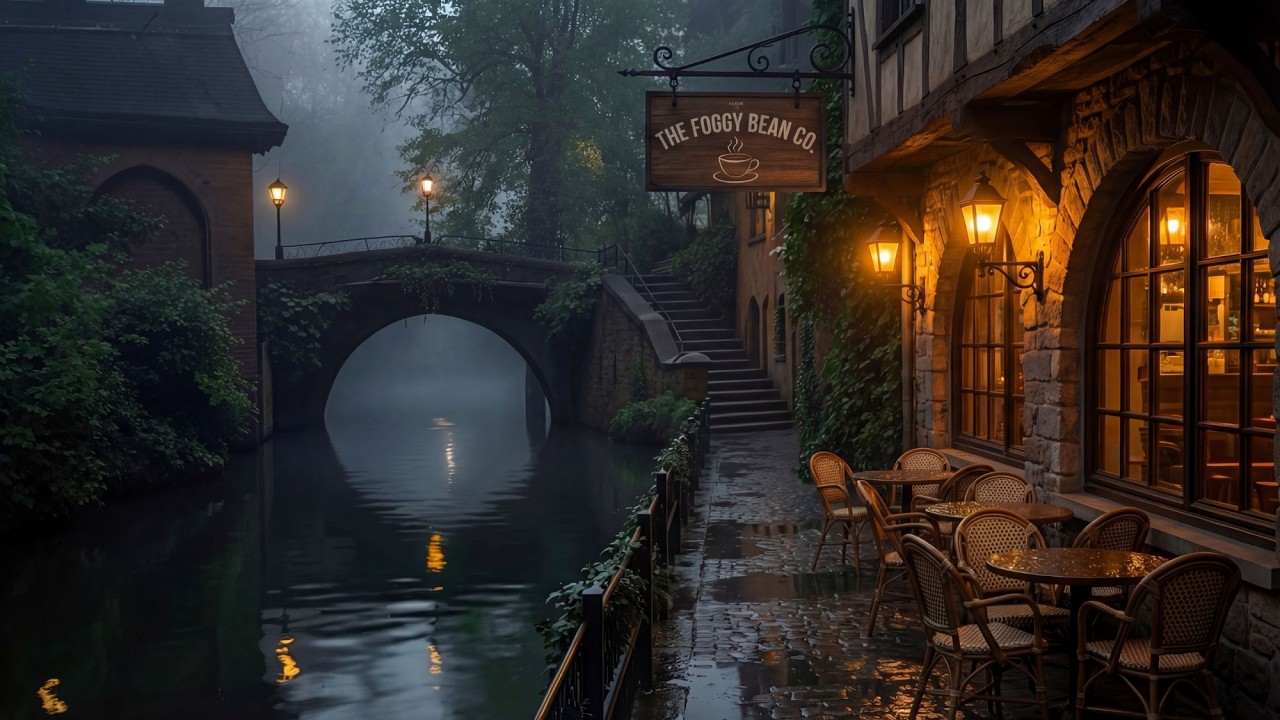 𝗘𝗲𝗿𝗶𝗲 𝗖𝗼𝗳𝗳𝗲𝗲 𝗦𝗵𝗼𝗽 𝗯𝘆 𝘁𝗵𝗲 𝗖𝗮𝗻𝗮𝗹 | 𝗡𝗼𝘀𝘁𝗮𝗹𝗴𝗶𝗰 𝗗𝗮𝗿𝗸 𝗔𝗰𝗮𝗱𝗲𝗺𝗶𝗮 𝗳𝗼𝗿 𝗥𝗲𝗮𝗱𝗶𝗻𝗴, 𝗪𝗿𝗶𝘁𝗶𝗻𝗴 | 𝗥𝗮𝗶𝗻 𝗔𝗺𝗯𝗶𝗲𝗻𝗰𝗲