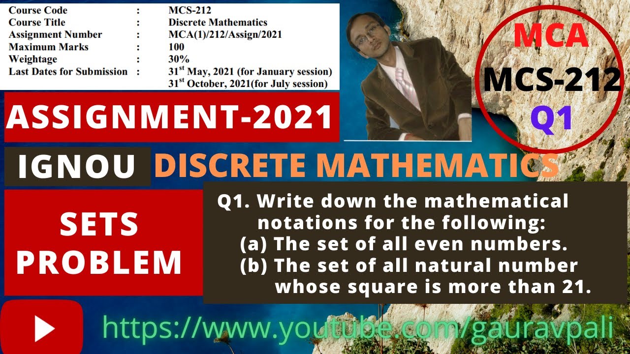 MCA NEW MCS-212 Discrete Mathematics Assignment 2021 | The set of all ...
