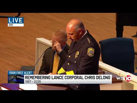 Chief Holbrook speaks at Officer Delong's funeral