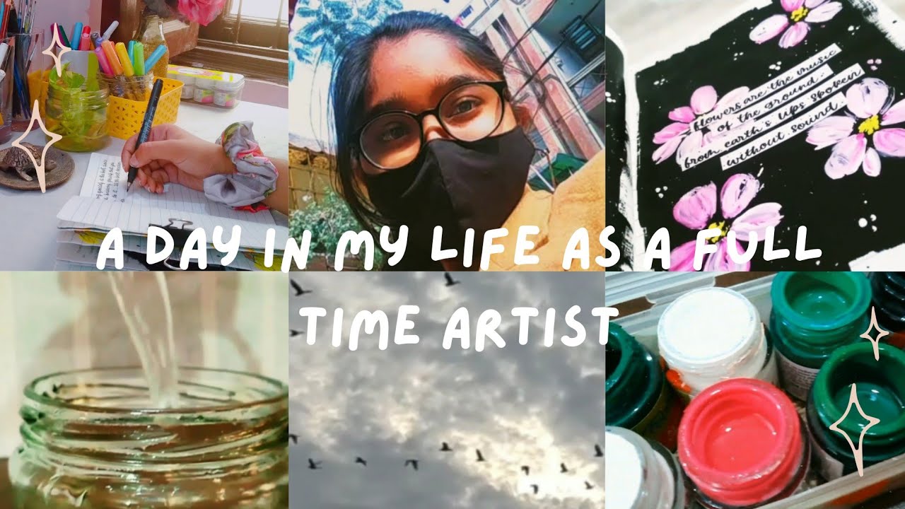 Day in my life as a 🌱 Full Time Artist 🌱 filling my journal pages ...