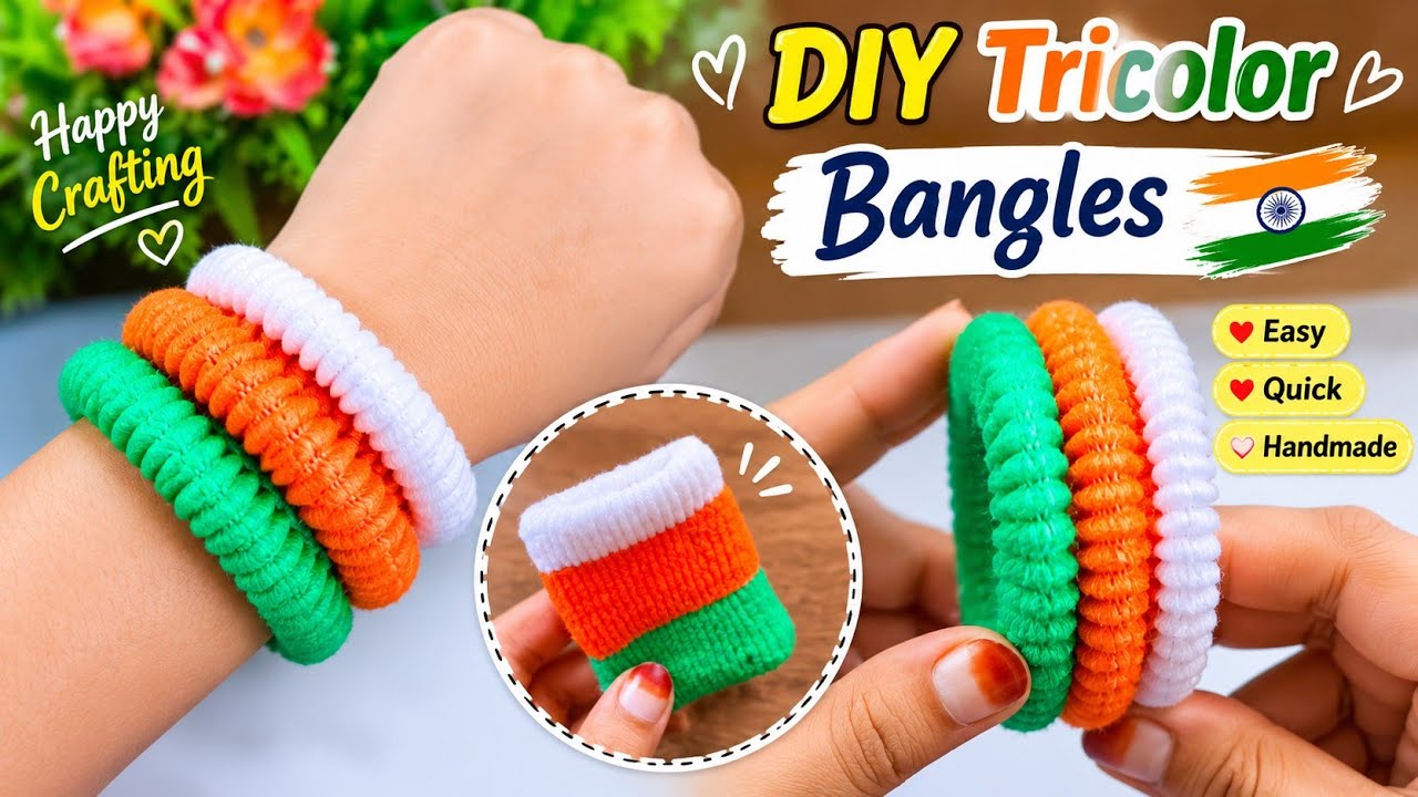 DIY Tricolor Bangles | How To Make Tricolor Bangles At Home