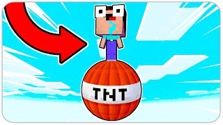 NOOB SURVIVAL ON A ROUND TNT BLOCK in MINECRAFT!