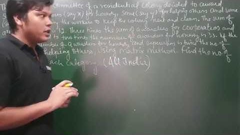 77. Determinants - Word Problems Based on System of Equations - Example #8