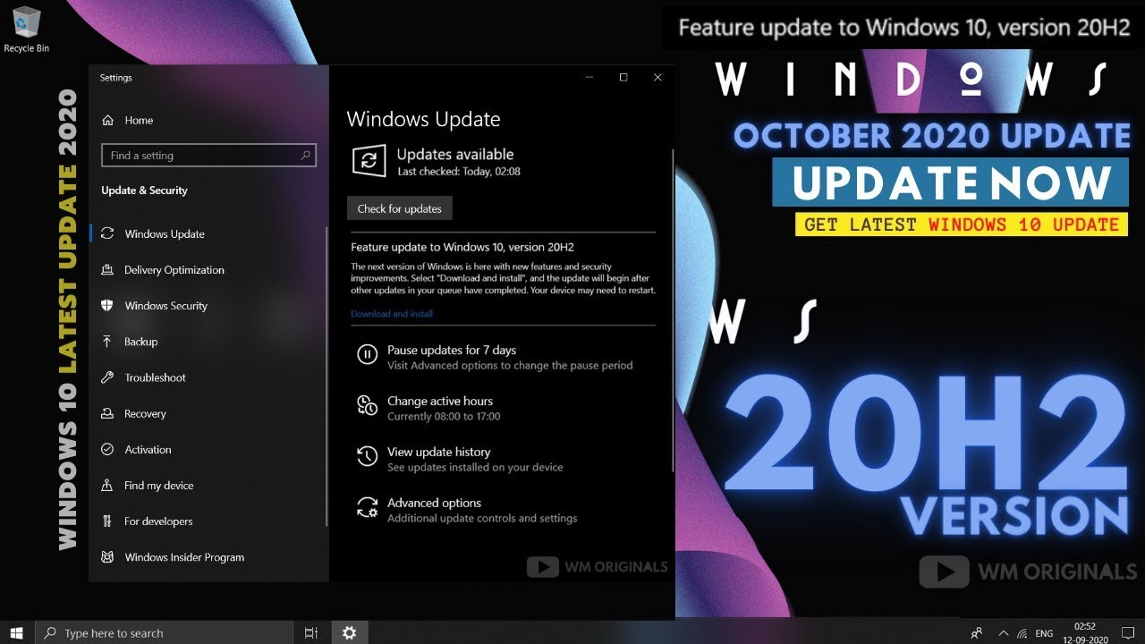 How to Get Windows 10 October 2020 Update Version 20H2 Now Upgrade Tutorial