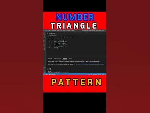 π₯β¨οΈπ»Triangle number pattern in python || pattern in 30 second # ...