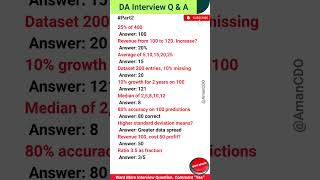 Data Analyst Top 10 Quantitative Aptitude Interview Questions &amp; Answers #Part2
