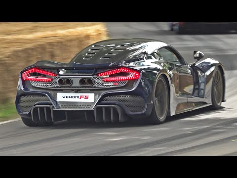 1818HP Hennessey Venom F5 - 6.6L Twin Turbo V8 - Engine Start, Accelerations, Fly-By & Flames!