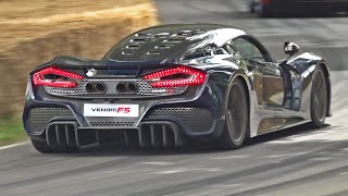 1818HP Hennessey Venom F5 - 6.6L Twin Turbo V8 - Engine Start, Accelerations, Fly-By &amp; Flames!