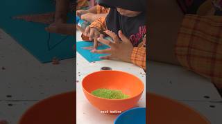 Kegiatan Anak, Membuat Kolase dari Ampas Kelapa! #paud #anak #palu #kelapaparut  #kolase