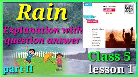 Class 5 English main lesson 1 rain question answer Part 2 odia medium Osepa class 5