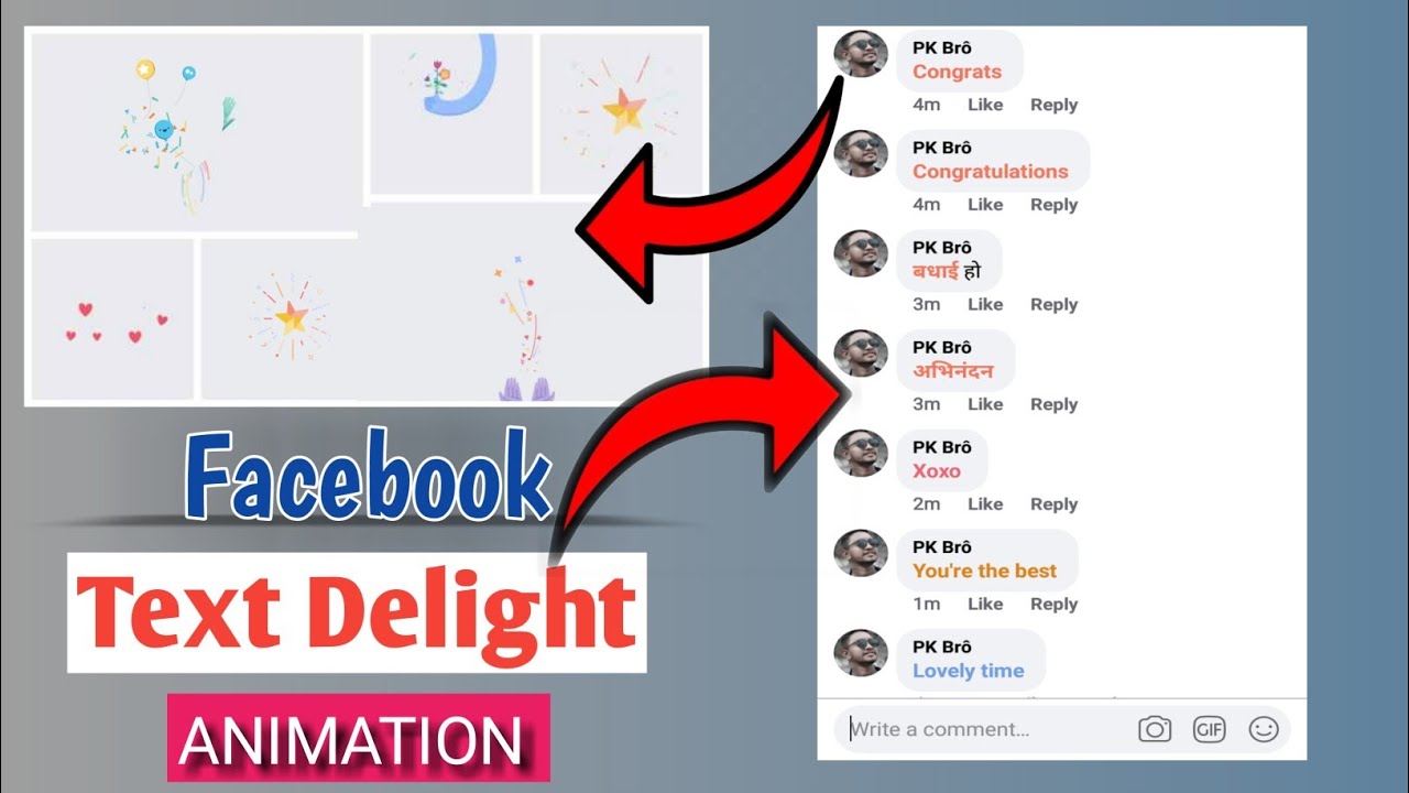 How to Facebook text delight animation Facebook color animation