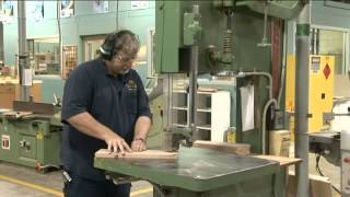 Video showing how to operate a band saw safely.