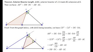 Celebrity Exterior Angle Bisector Theorem, and the length formula Profile