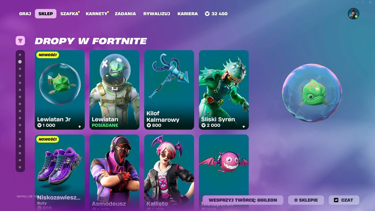 SKLEP FORTNITE 2.12.2025 *NOWY DRUH LEWIATAN JR, NOWE BUTY, ADIDAS, BIRDIE, KALLISTO, SICA*