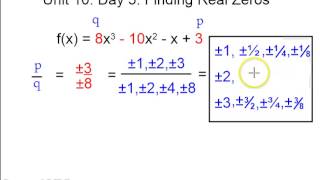 Precalculus: Unit 10: Day 3: Finding Real Zeros