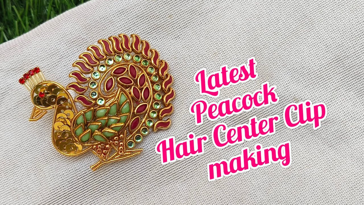 How to make peacock Hair Center Clip with easy steps @shrivivaha