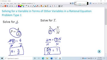 Solving for a Variable in Terms of Other Variables in a Rational Equation Problem Type 1