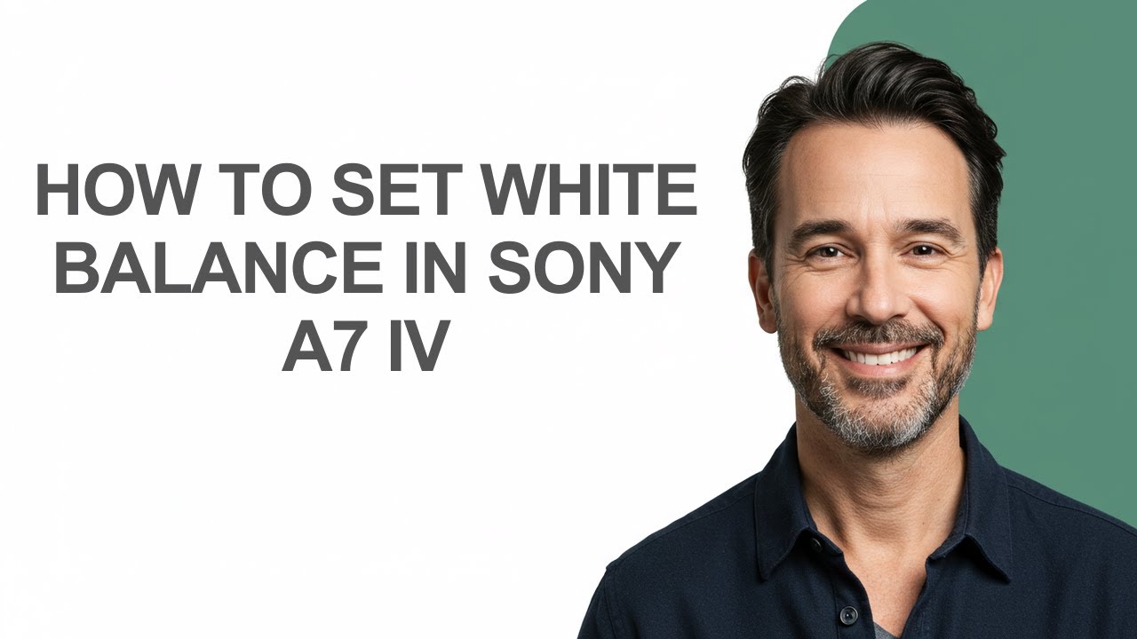 How to Set White Balance In Sony A7 Iv - KevinHowTo
