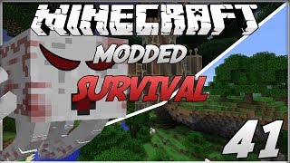 Minecraft: Modded Survival Ep. 41 - The Boss Battle Against the GHAST!!!