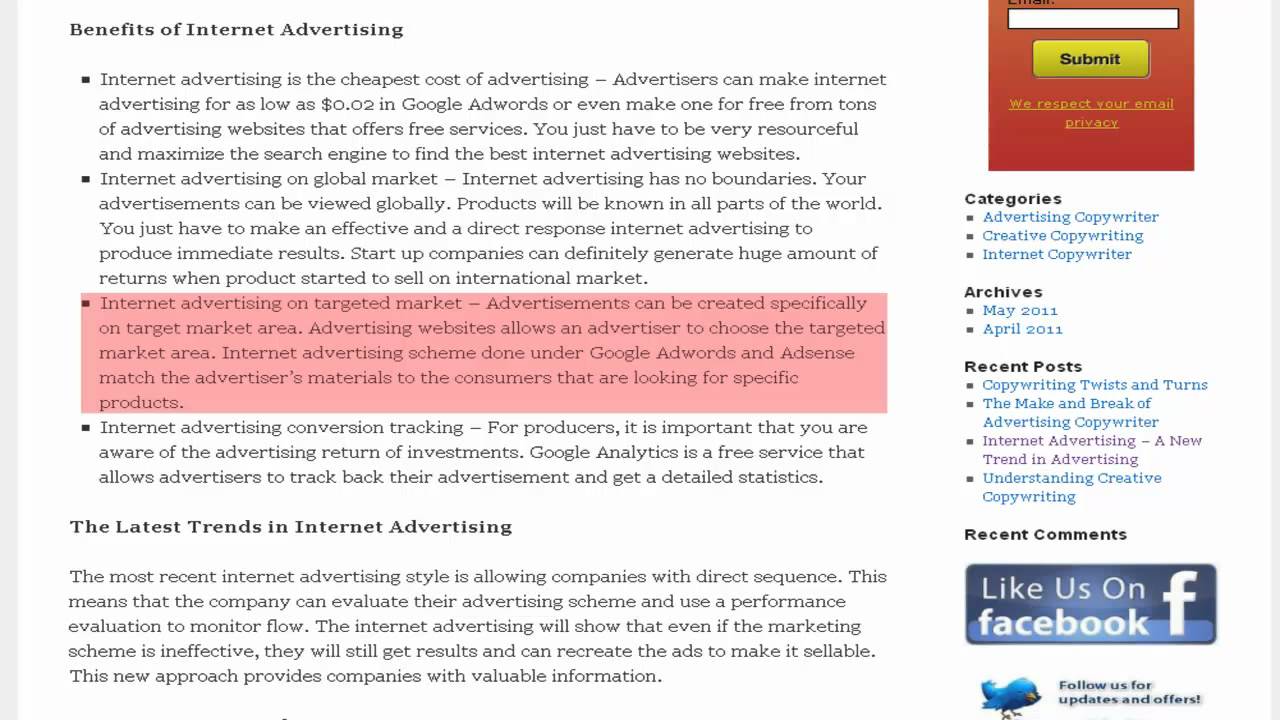 Internet Advertising -- A New Trend in Advertising