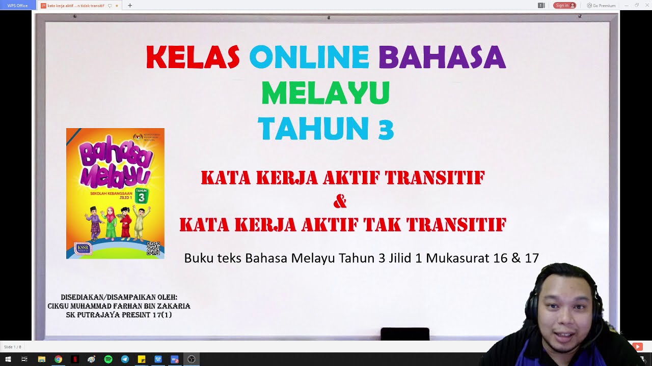 Bahasa Melayu Tahun 3 Buku teks jilid 1 (m/s 16&17) Kata kerja transitif & kata kerja tak transitif