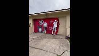 Mind-Blowing Garage Transformation! Jack And Sally The Nightmare Before Christmas Garage Door Cover