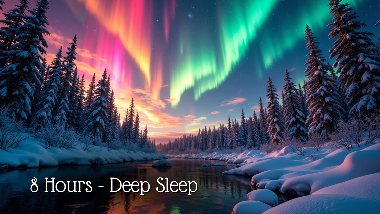 Fall Asleep Fast Under the Northern Lights | Calming Sleep Music with ...