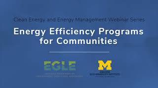 Energy Efficiency Programs for Communities | Clean Energy and Energy Management Webinar Series