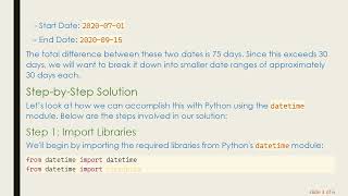 How to Dynamically Calculate Date Ranges in Python Profile