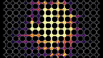 Waves in a lattice of circles connected by channels with random width