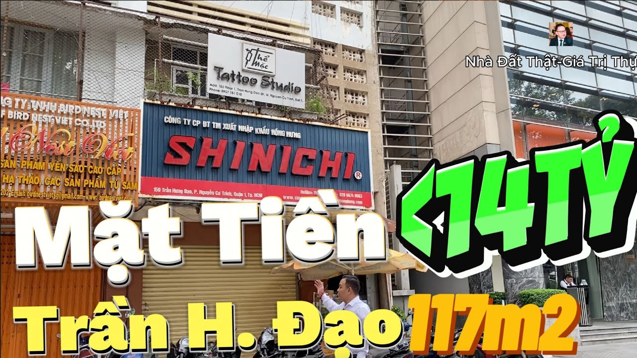 Bán Nhà Mặt Tiền Trần Hưng Đạo, P.Cầu Kho, Quận 1, 117m2, Dưới 14 TỶ