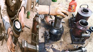 Pressure jack repair work| hydraulic jack seal change| heavy vehicle jack repair| truck jack repair