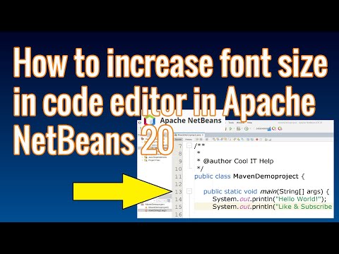 How to increase font size of code editor window in Apache NetBeans 20