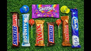 Asmr Most Popular Candys / Some Lots Of Colorful Rainbow Lollipop Candy / Unpacking Chocolate Eat