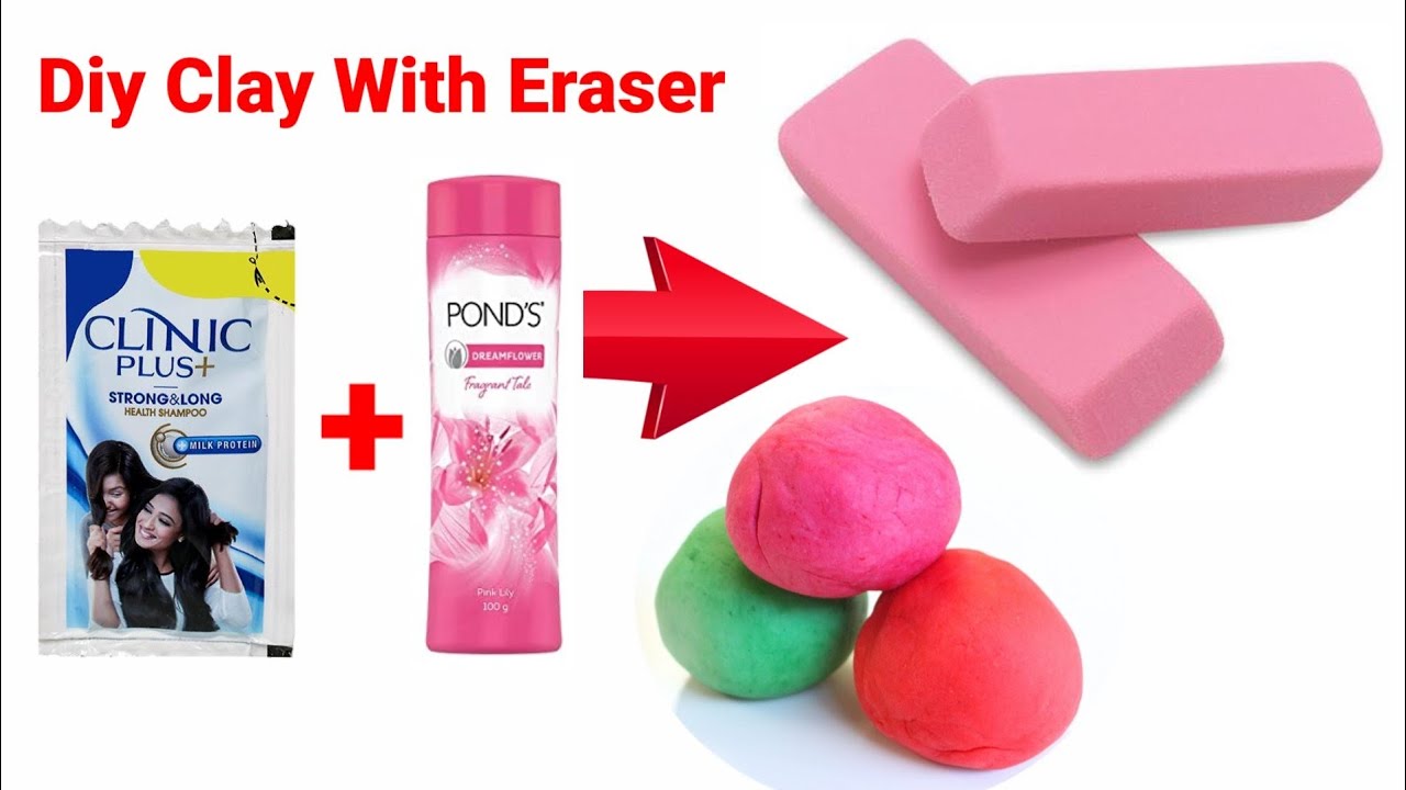 How To Make Clay By Eraser 🤯 DIY SOFT CLAY 🥰 By Apsara Eraser