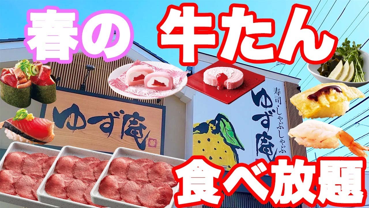 【2025 春】海老、鰹、筍に牛たんが食べ放題のゆず庵の春の贅沢コースが美味しすぎて最高でした♪【ゆず庵 しゃぶしゃぶ 食べ放題】