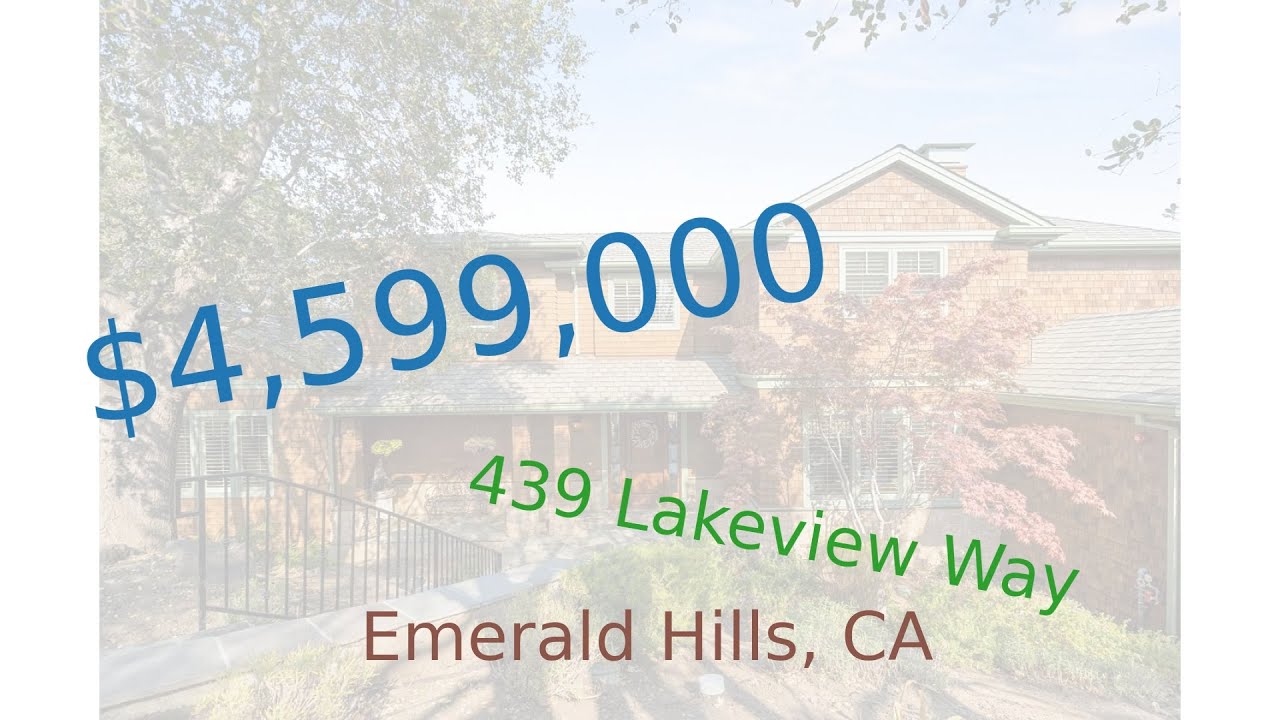 4,599,000 home for sale in Emerald Hills, CA (439 Lakeview Way, 94062