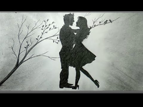 HOW TO DRAW ROMANTIC COUPLE SCENE PENCIL SKETCH. EASY ...