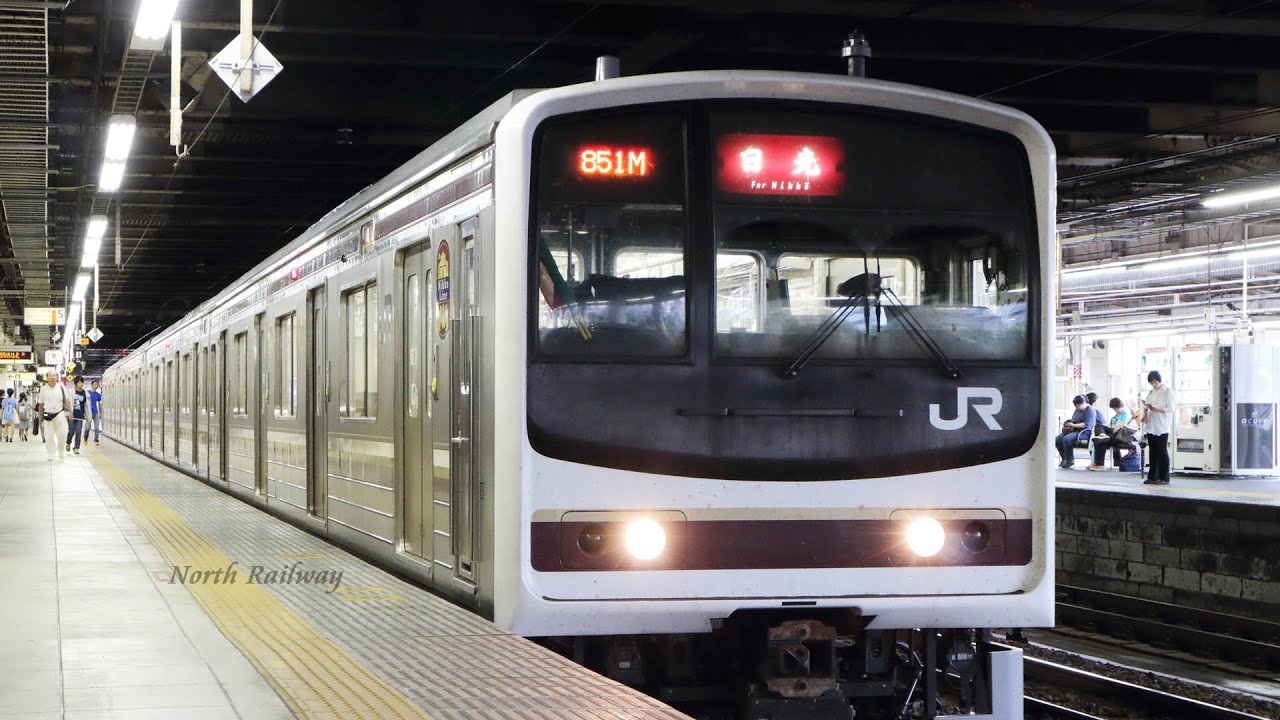 205系600番台 宇都宮線・日光線 ドア上鴨居部 路線図 2013年