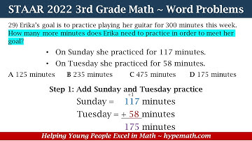 2022 STAAR Math ~ 3rd Grade (Add and Subtract Word Problems) Part 3