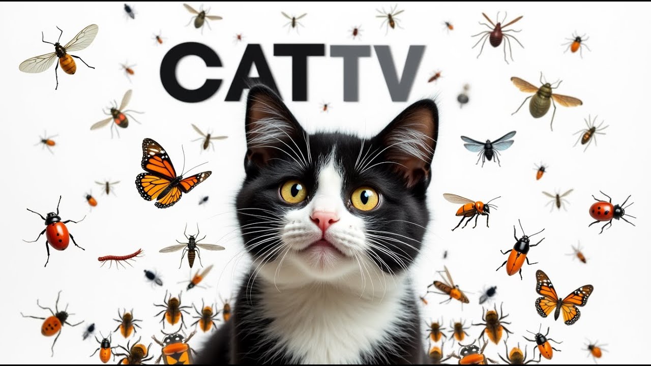 🔴 LIVE 12 HOURS: CAT GAMES | Collection of fun Cat Games to entertain your pets 🐝🐞🦋🦎🐜