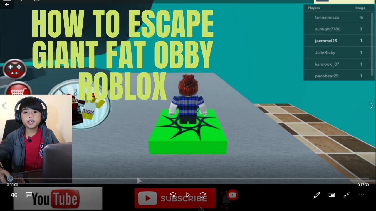 How To Escape The Giant Fat Guy Obby Roblox Youtube - escape fat guy obby obby obby obby roblox