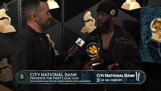 TYE TRIBBETT Checks In At The CNB "First Look" Cam At The 2024 GRAMMYs