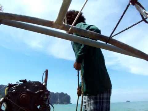 Start of a journey in a longtail boat in Ao Nang, Krabi, Thailand.